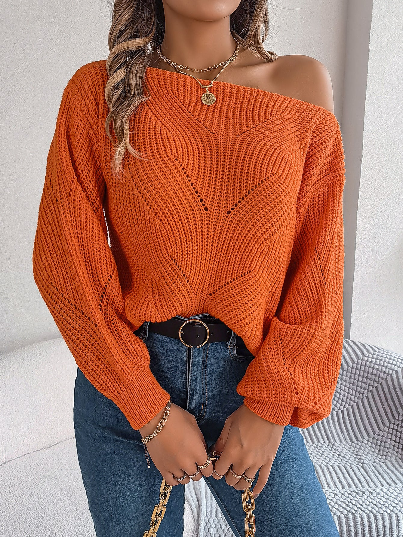 Casual Off-the-shoulder Sweater