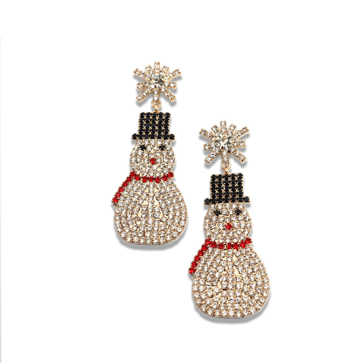 Rhinestone Snowman Earrings