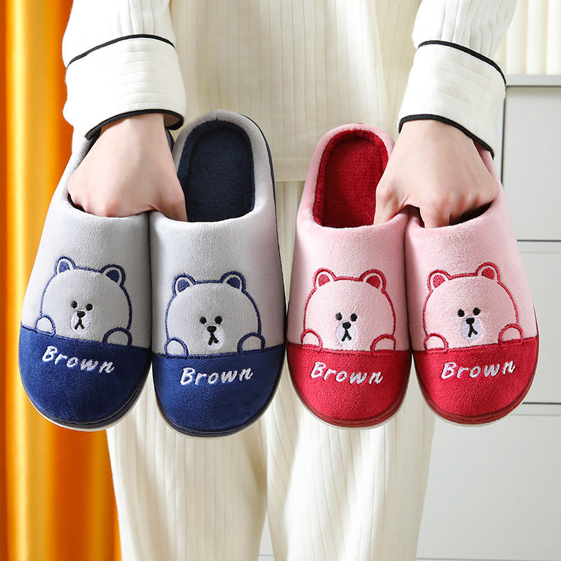 Bears Slippers Warm Winter House Shoes
