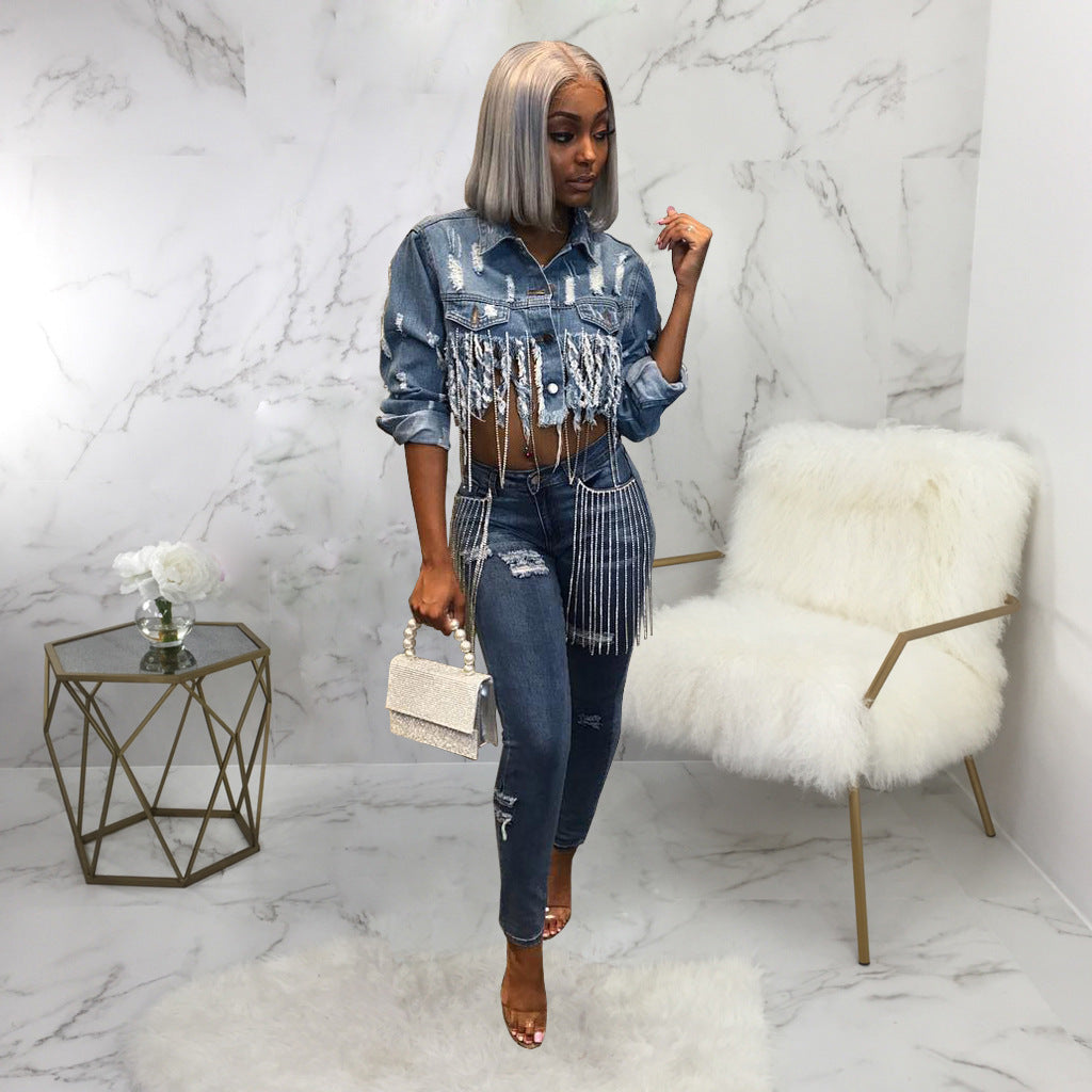 Cropped Denim Top