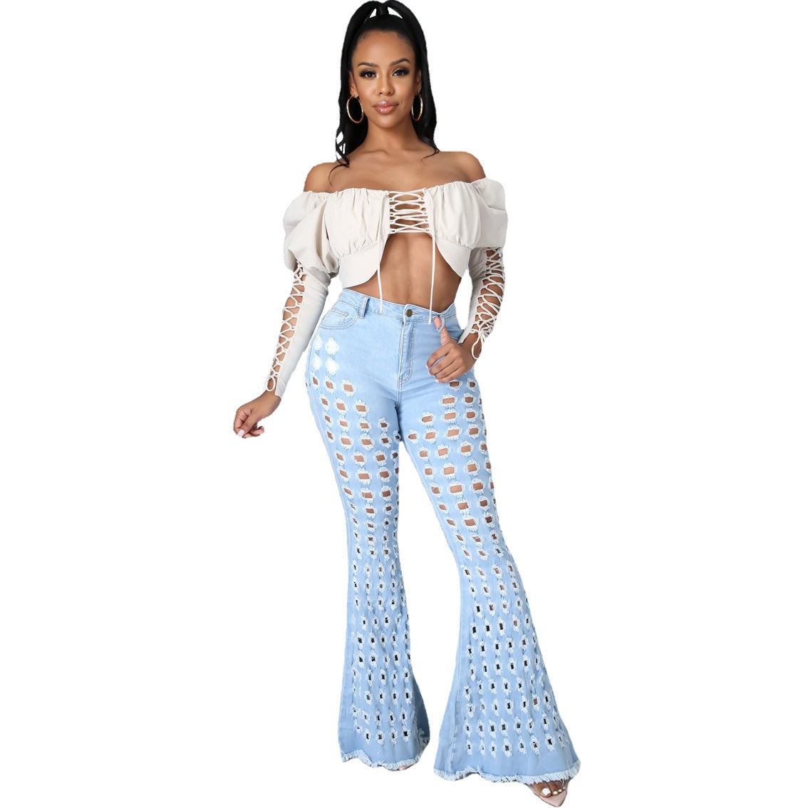 Sexy Stretch Denim Bell-bottom Pants