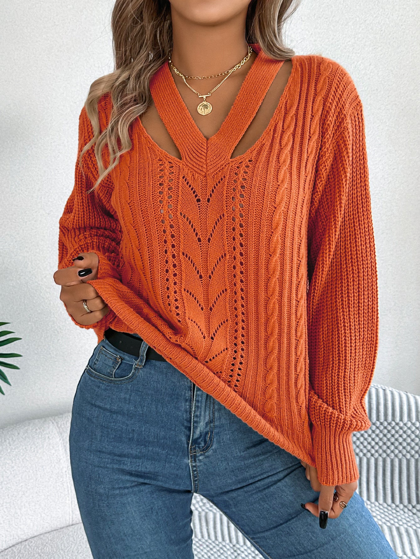 V-neck Pullover Sweater