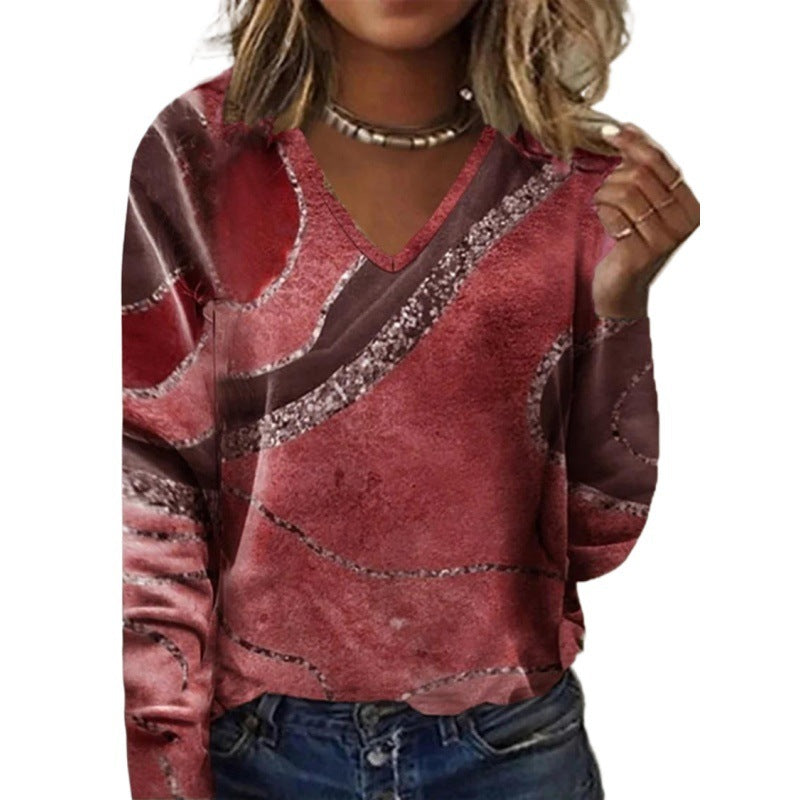 V-neck Long-sleeved Top