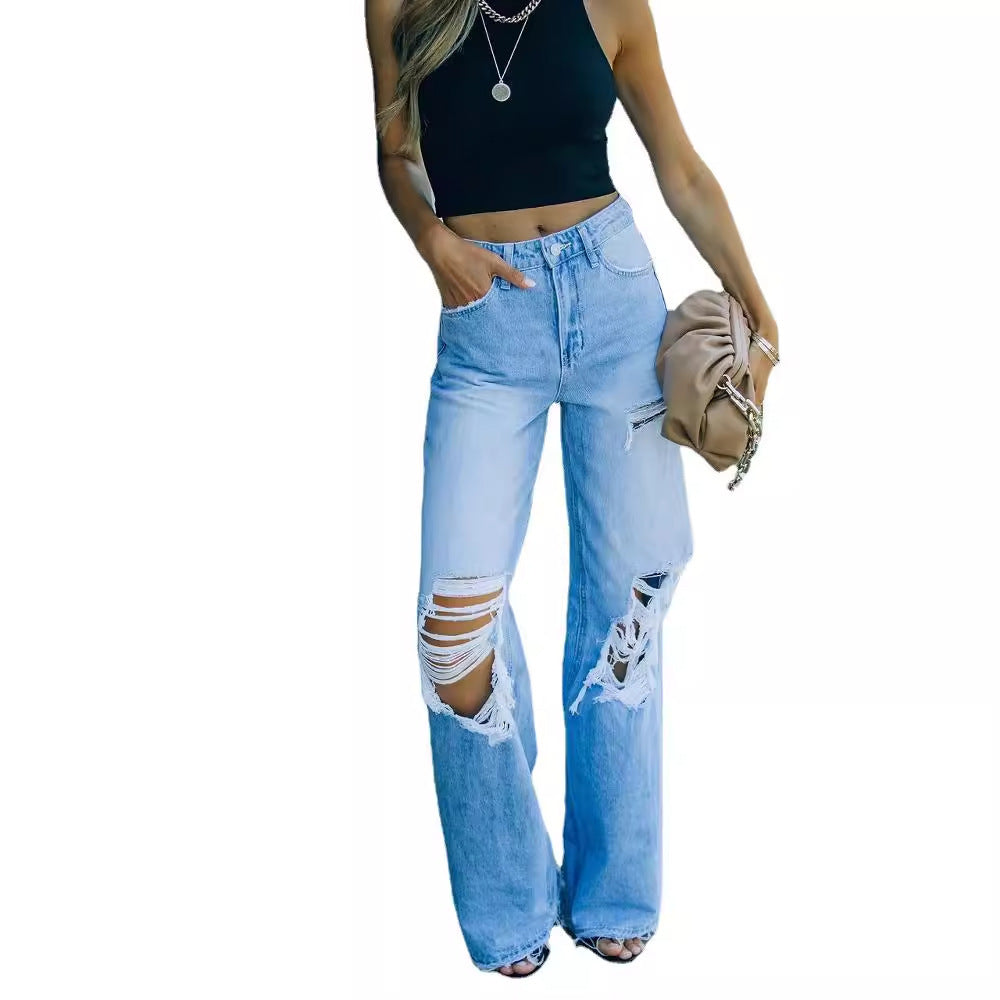 Ripped Wide Leg Pants