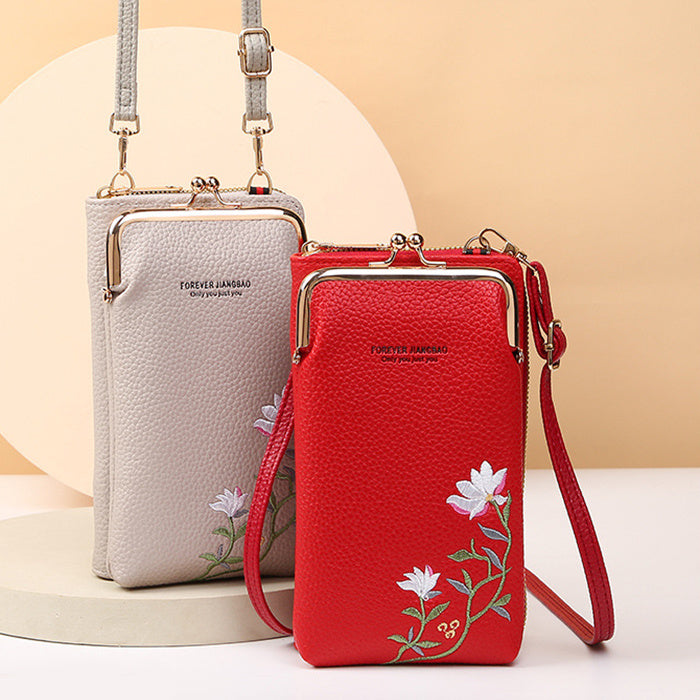 Flower Phone Bag With Lock Buckle