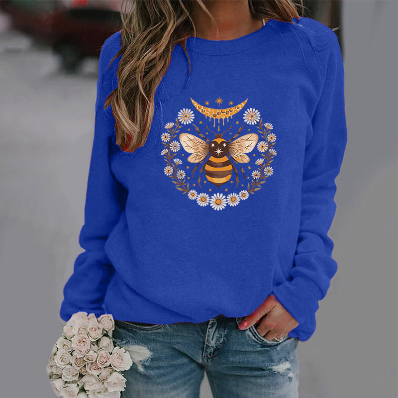 Moon Bee Trendy Round Neck Sweater