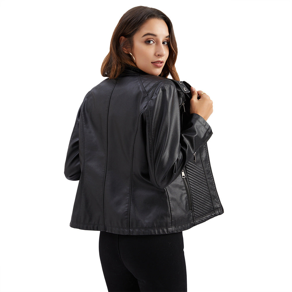 Leather Collar Jacket