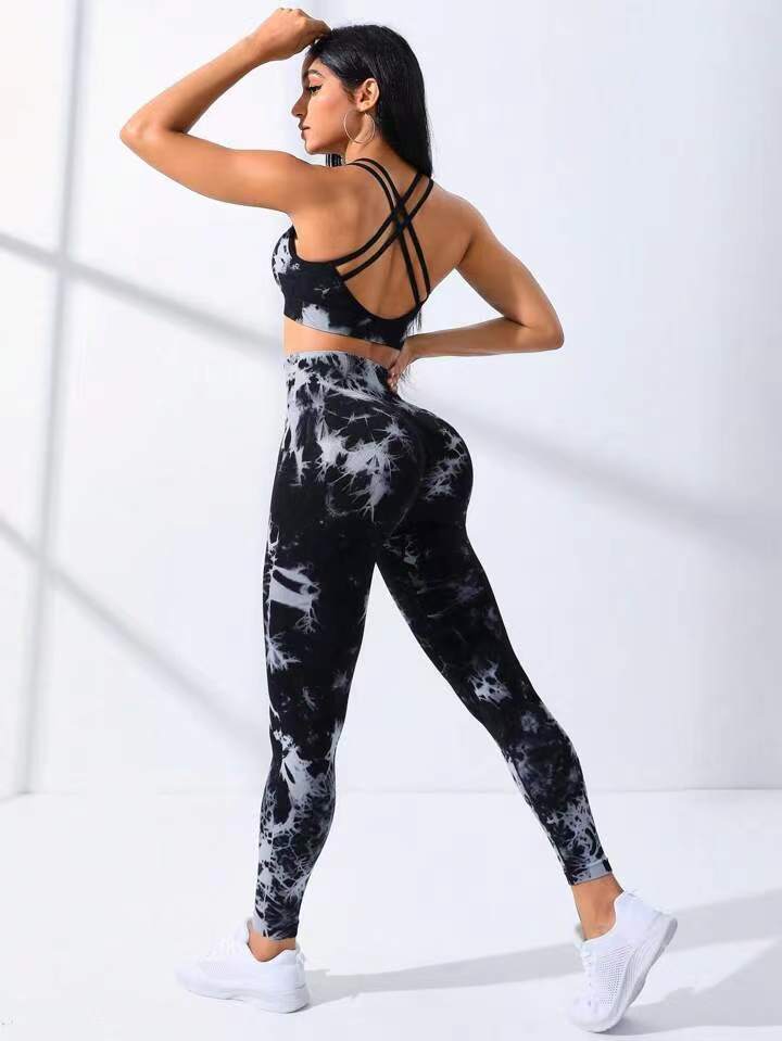 Tie-dye Yoga Sports Bra Set