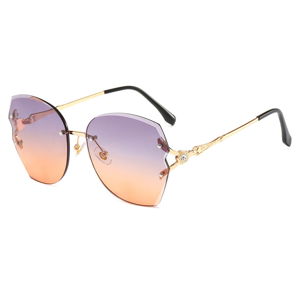 Frameless trimmed sunglasses