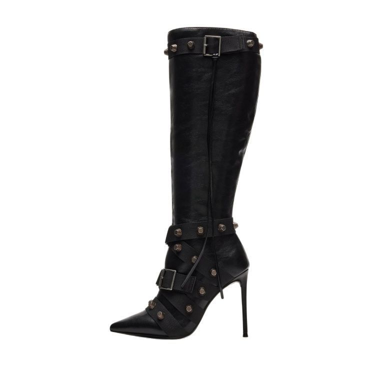 Leathern Pointed Stiletto Heel High