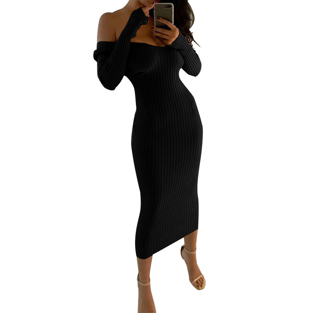V-neck long sleeve dress