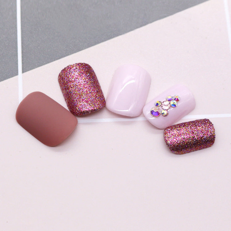 24 pieces matte metallic nails