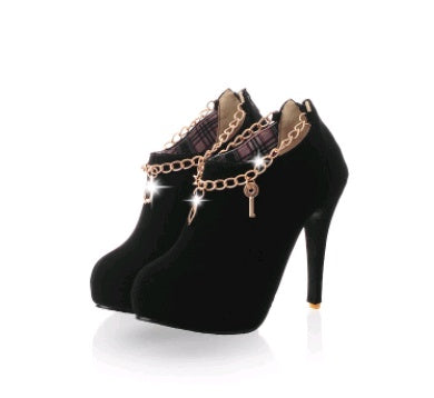Elegant platform chain boots