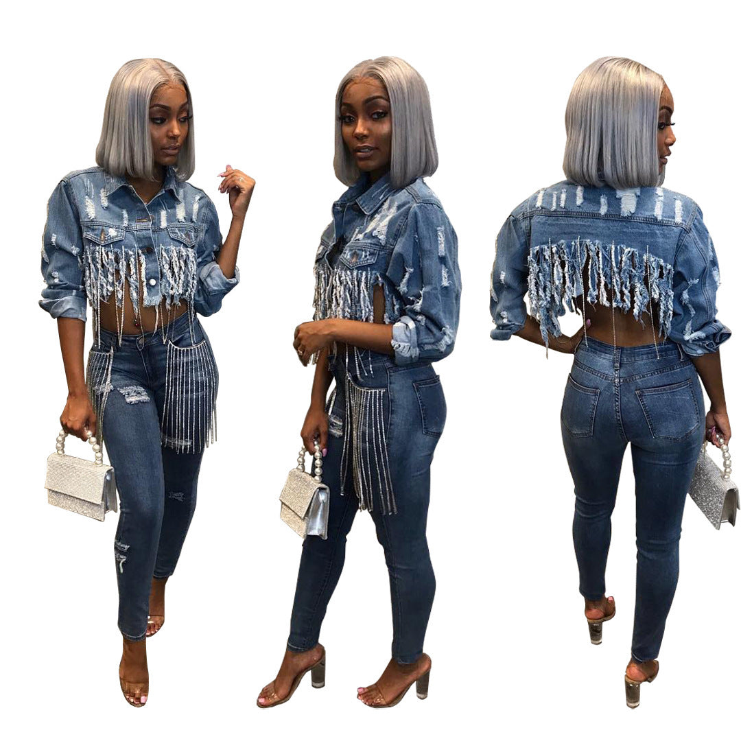 Cropped Denim Top