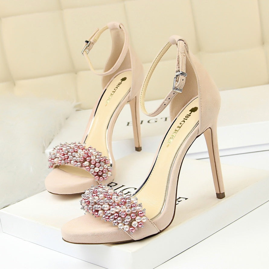 suede pearl rhinestone