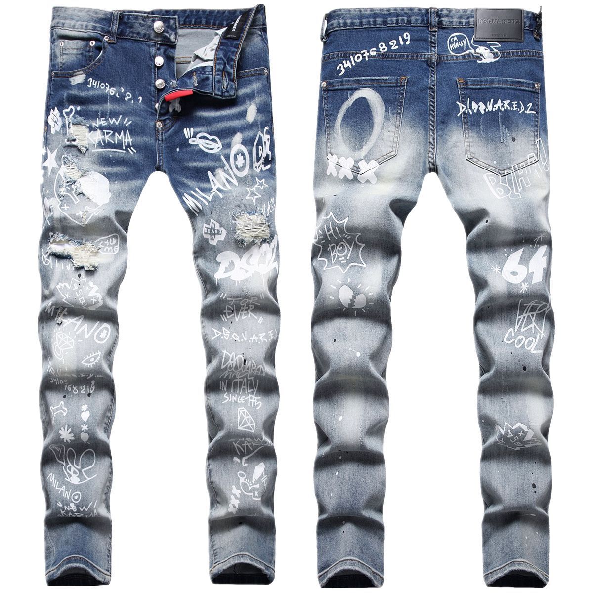 Patch Straight-leg Jeans