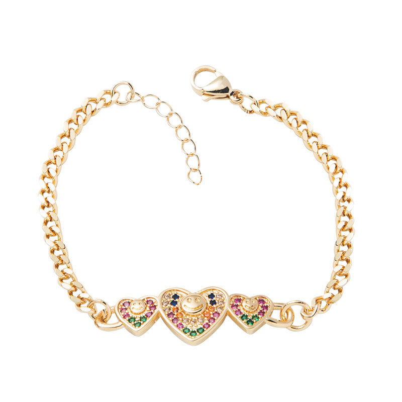Copper Plated 18K Gold Heart Bracelet