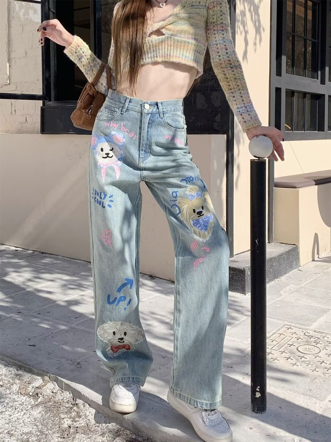 High Waist Loose Straight Wide Leg Jeans