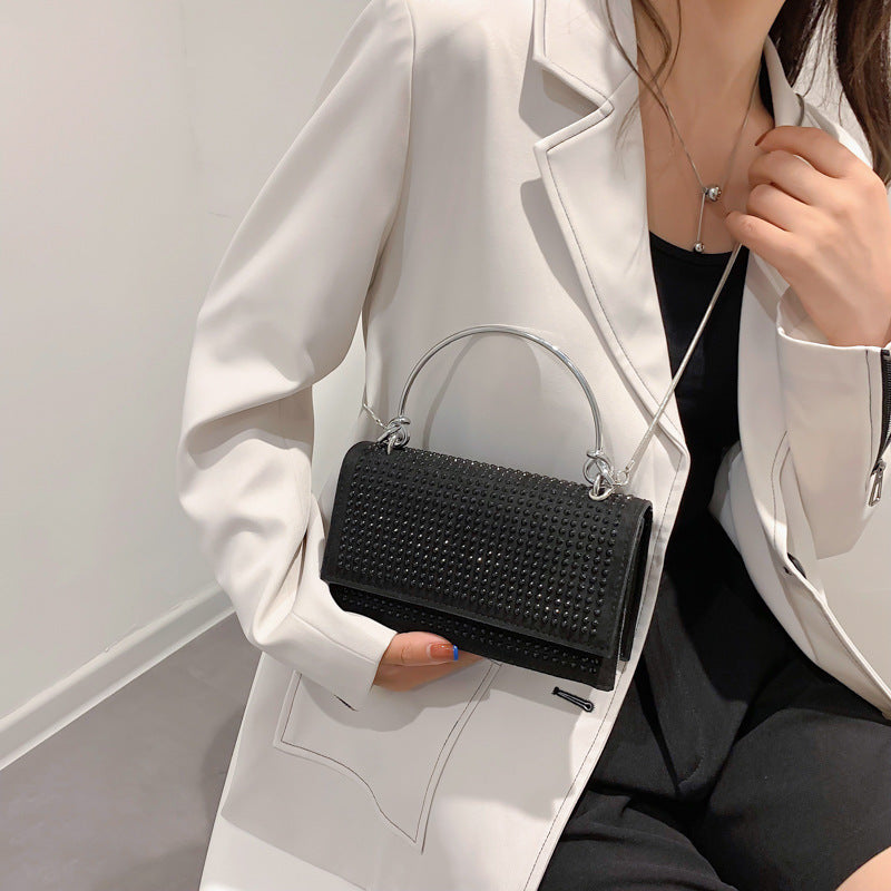Glitter Crystals Daily Silver Black Shoulder Bag