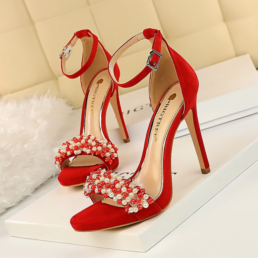 suede pearl rhinestone