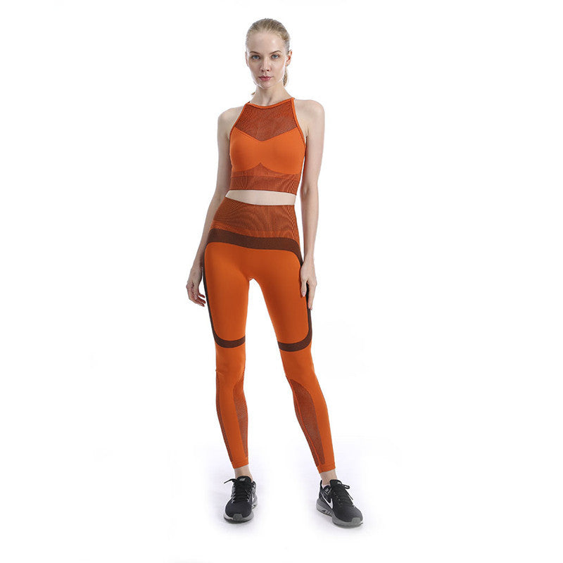 Seamless Vertical Cutout Sports Bra