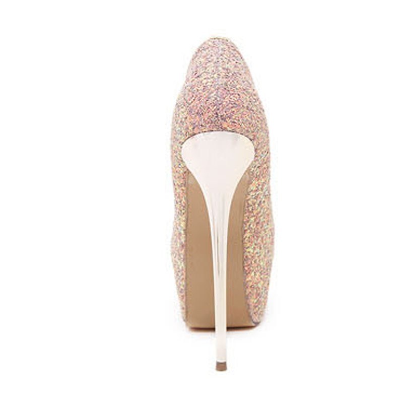 Stiletto Platform Sequined High Heels