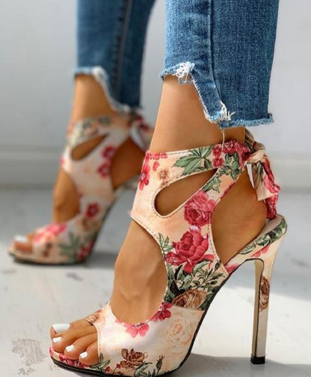 Flower Stiletto Heels