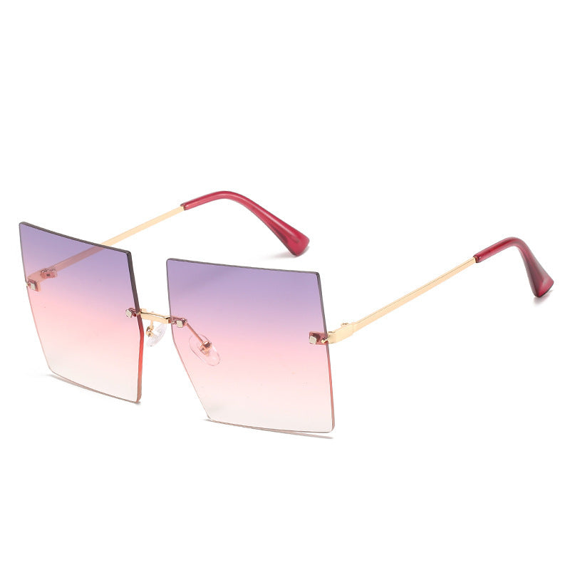 Square Frameless Metal Sunglasses