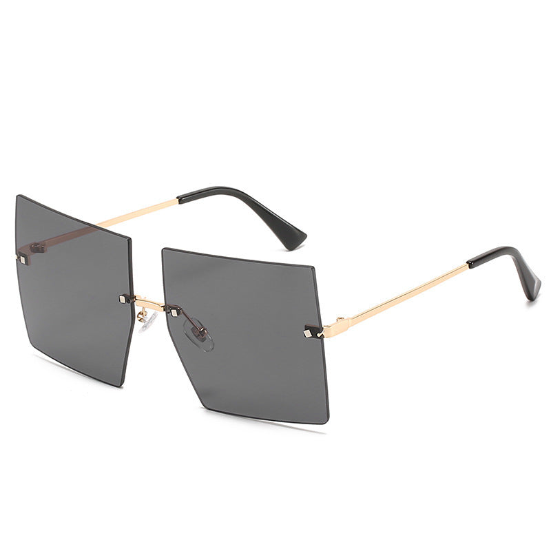 Square Frameless Metal Sunglasses