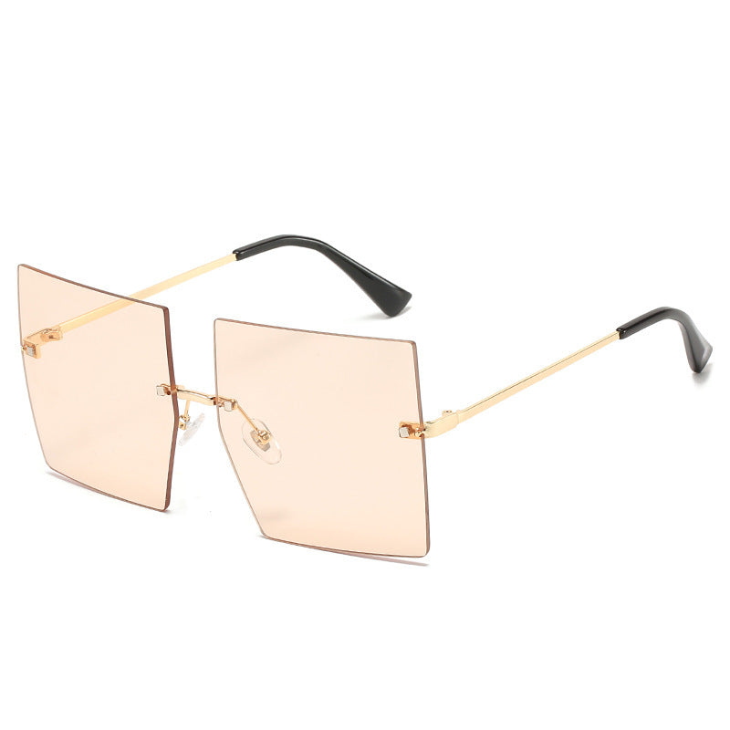 Square Frameless Metal Sunglasses