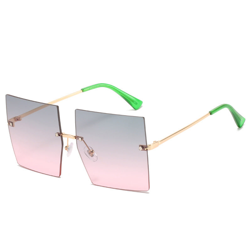 Square Frameless Metal Sunglasses