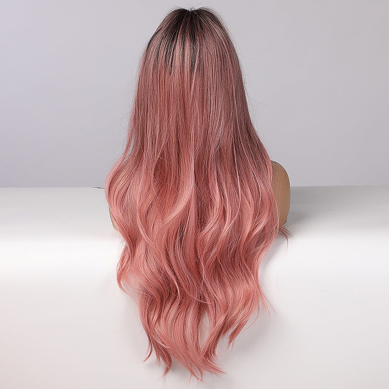 Pink Curly Synthetic Wig