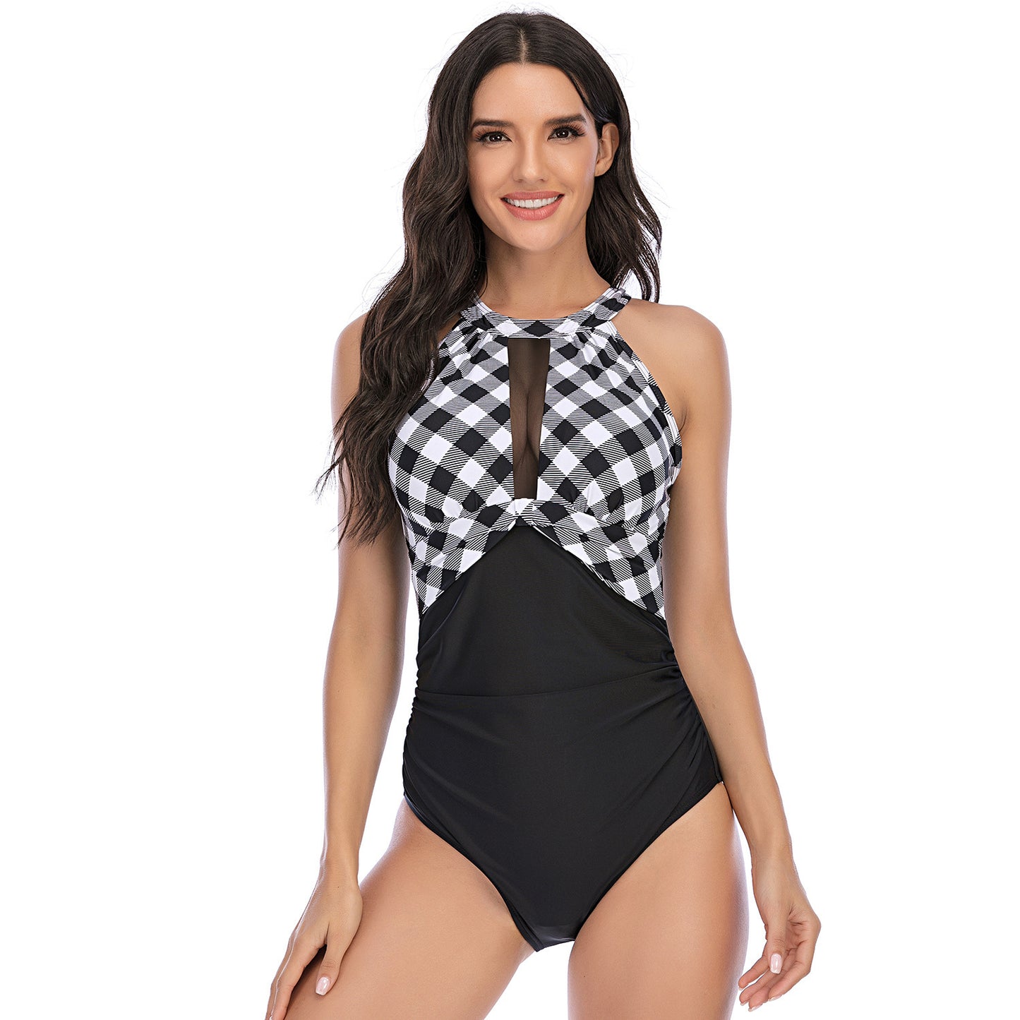 Backless Swimsuit Halter One-piece