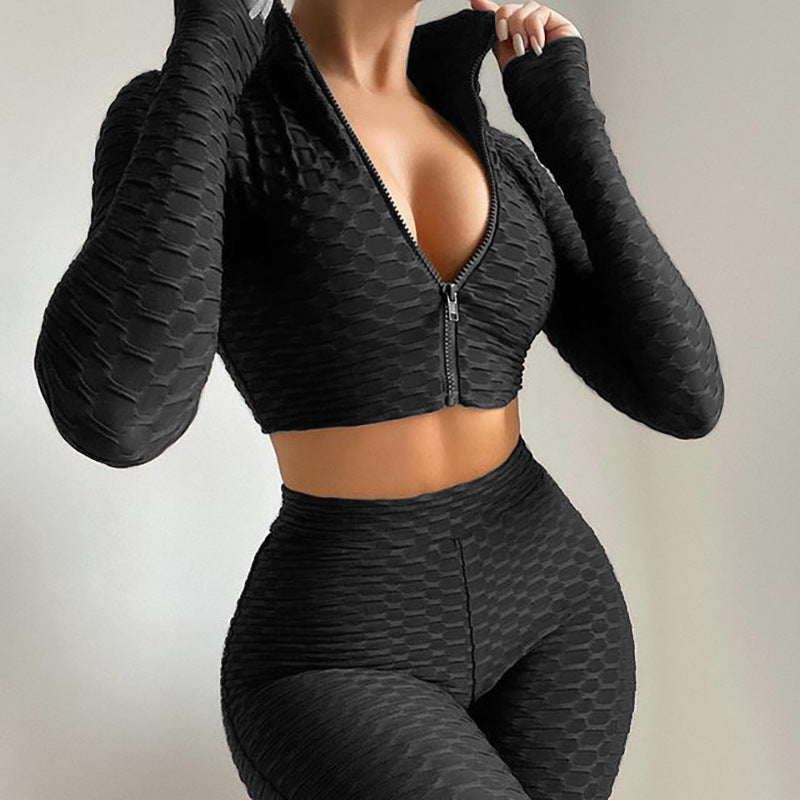 Long Sleeve Crop Tops Tracksuit