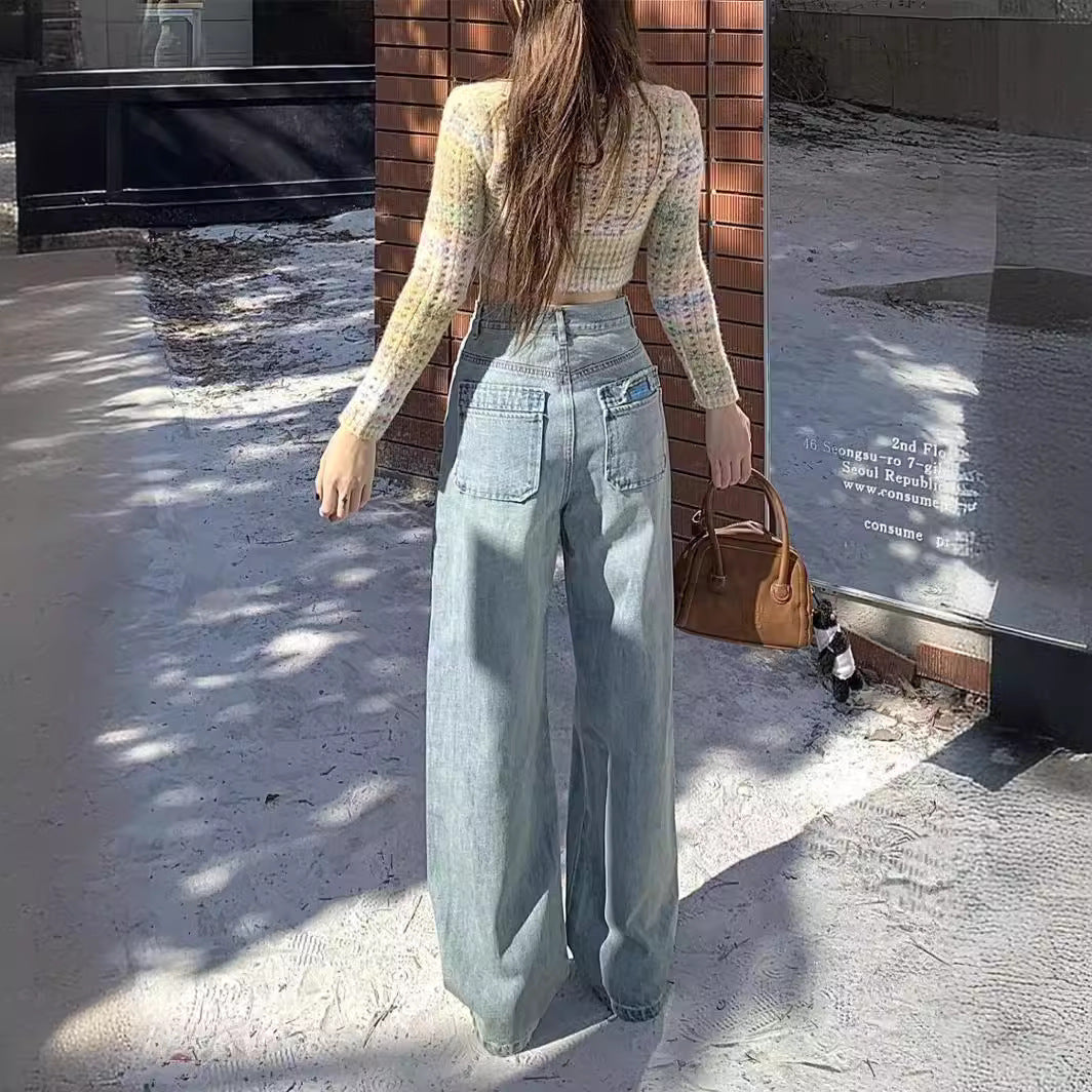 High Waist Loose Straight Wide Leg Jeans