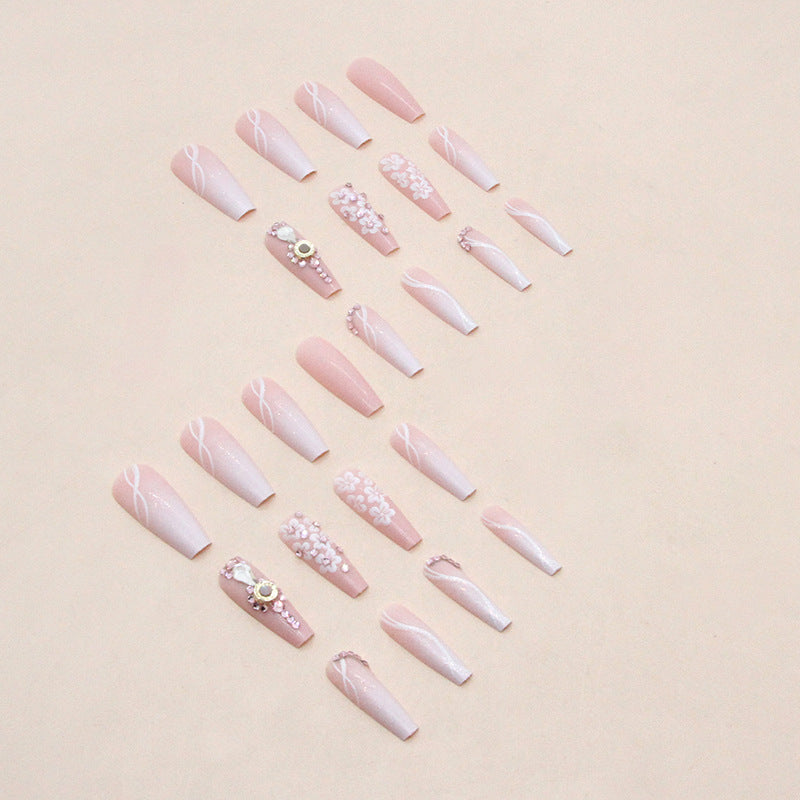 White Colorful Glitter Nails