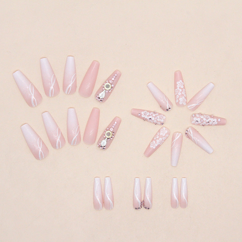 White Colorful Glitter Nails