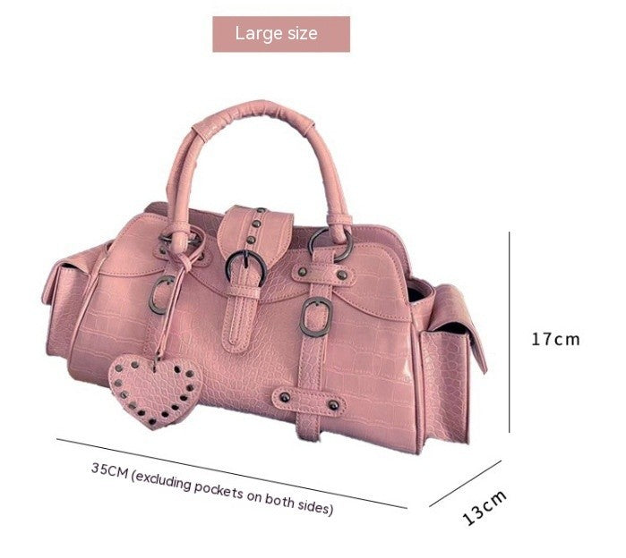 Square Rivet Hand-carrying Crossbody Bag