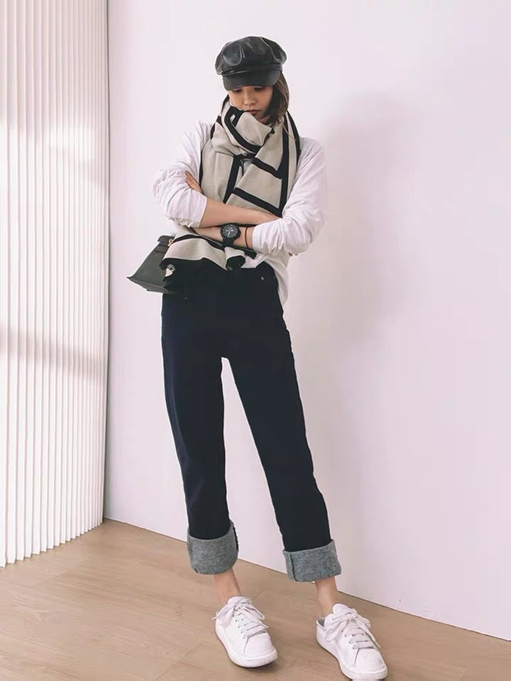 Scarf Outer Wear Warm Double-sided Long Shawl