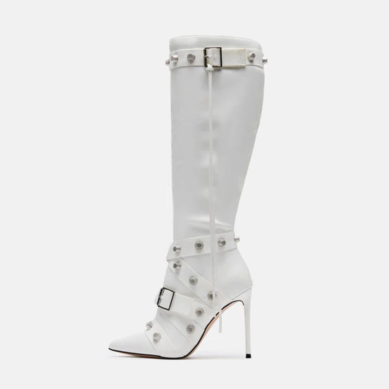 Leathern Pointed Stiletto Heel High