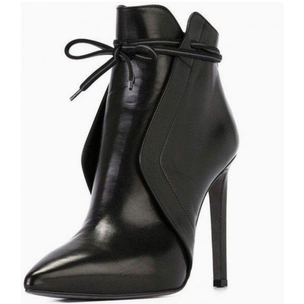lace-up single boots