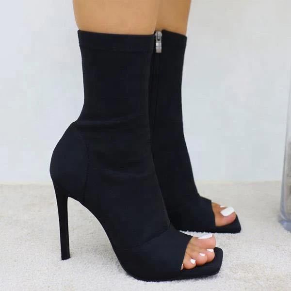 Solid color stiletto low-top high heels