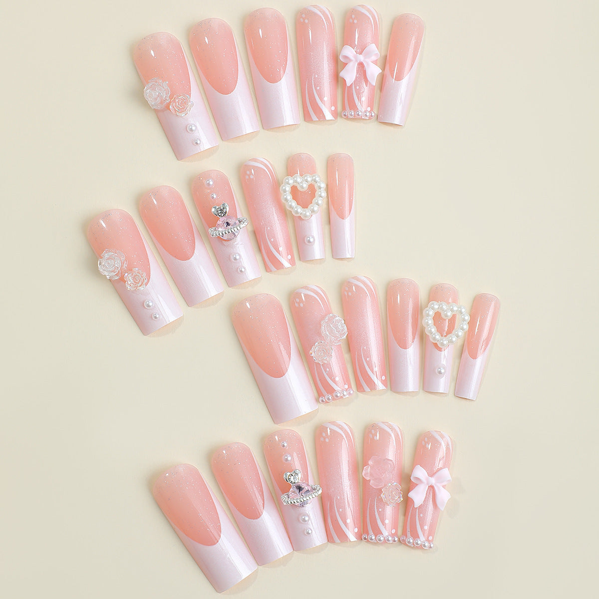 Flower Bow Tie Nails