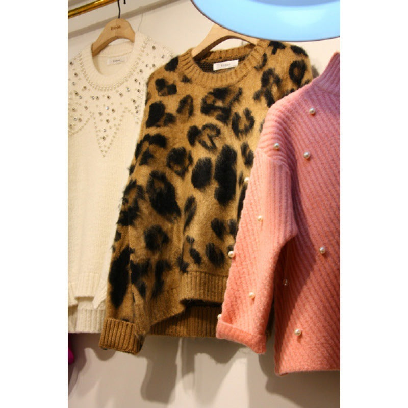 Warm Leopard Print Sweater