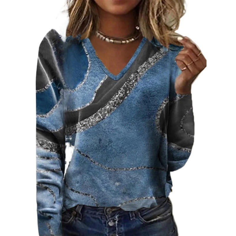 V-neck Long-sleeved Top