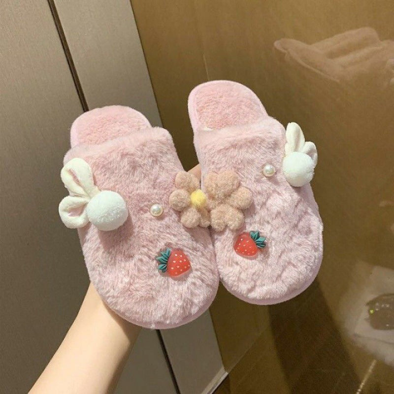 Non-slip Home Warm Plush Cotton Slippers
