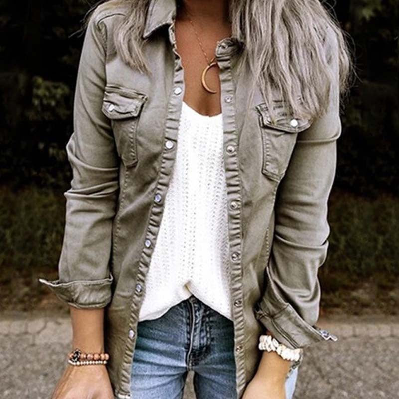 Mid-length denim jacket