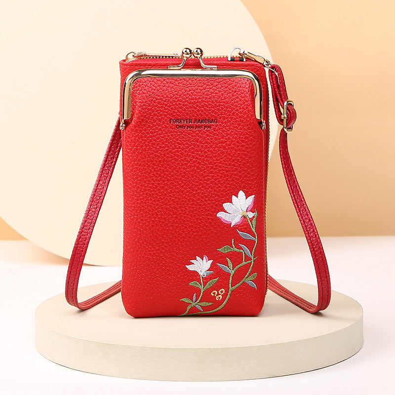 Flower Phone Bag With Lock Buckle