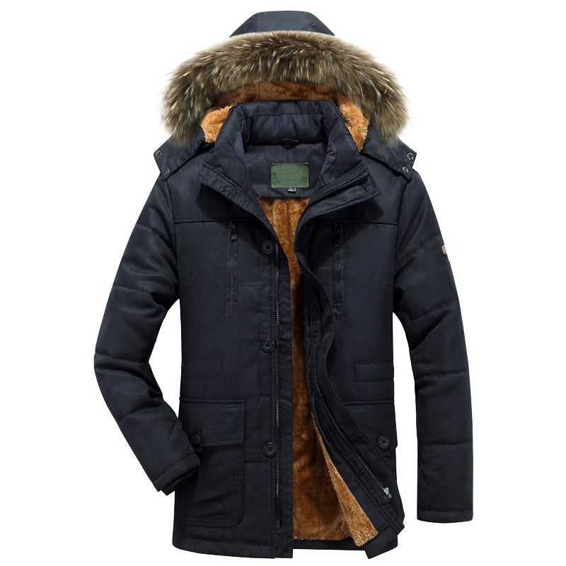 Fleece-lined Military Coat For Men