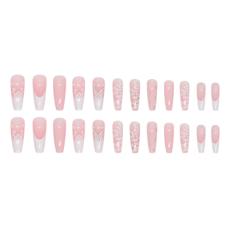 Long Diamond French Nails